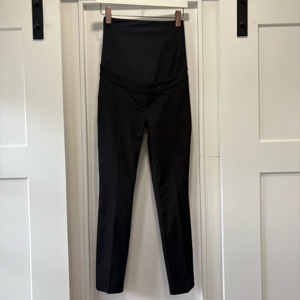 H&M Maternity Black Stretch Belly Band Slim Leg Ankle Pants Size XS